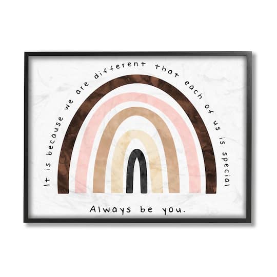 Stupell Industries Diversity Rainbow Wall Art in Black Frame